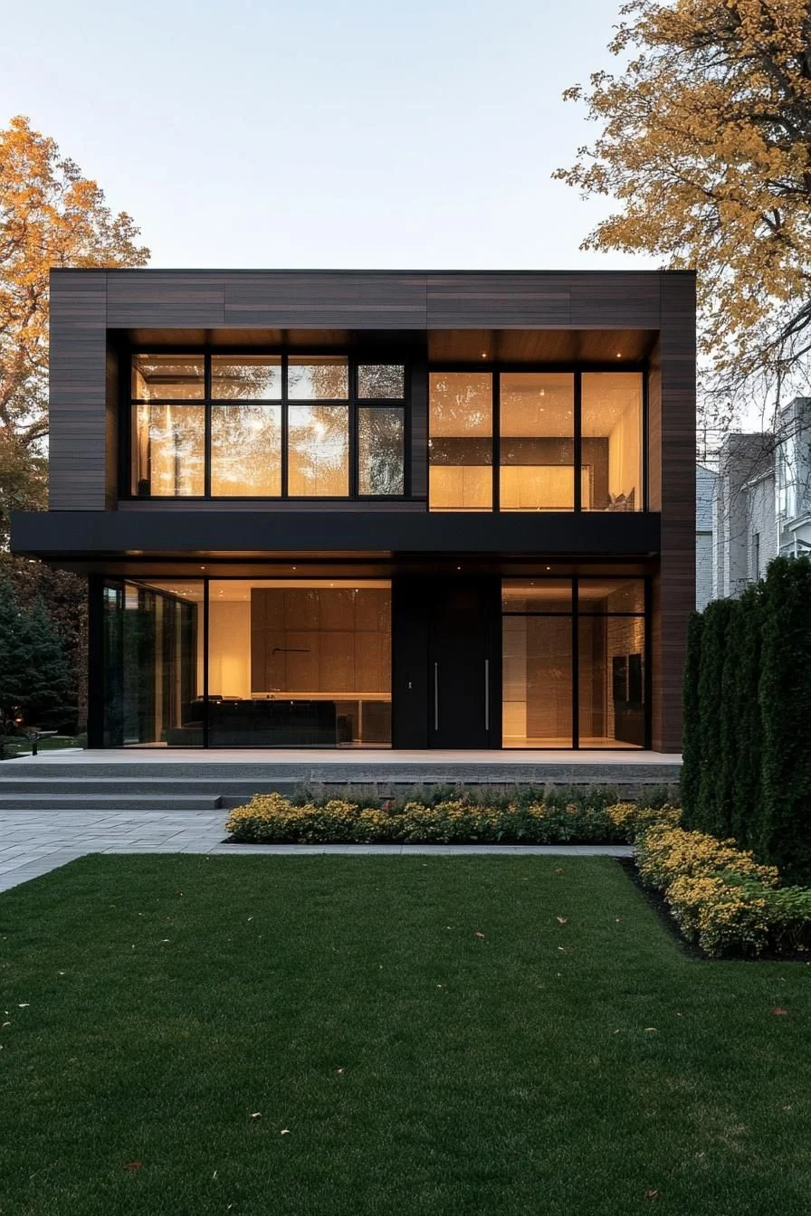 A Rectangular Home at Golden Hour