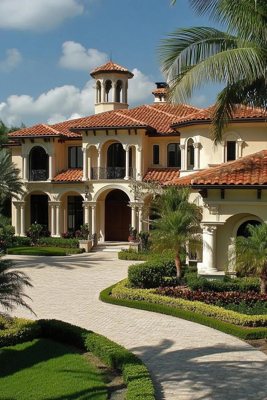 A Terracotta Villa Surrounded by Palm Trees
