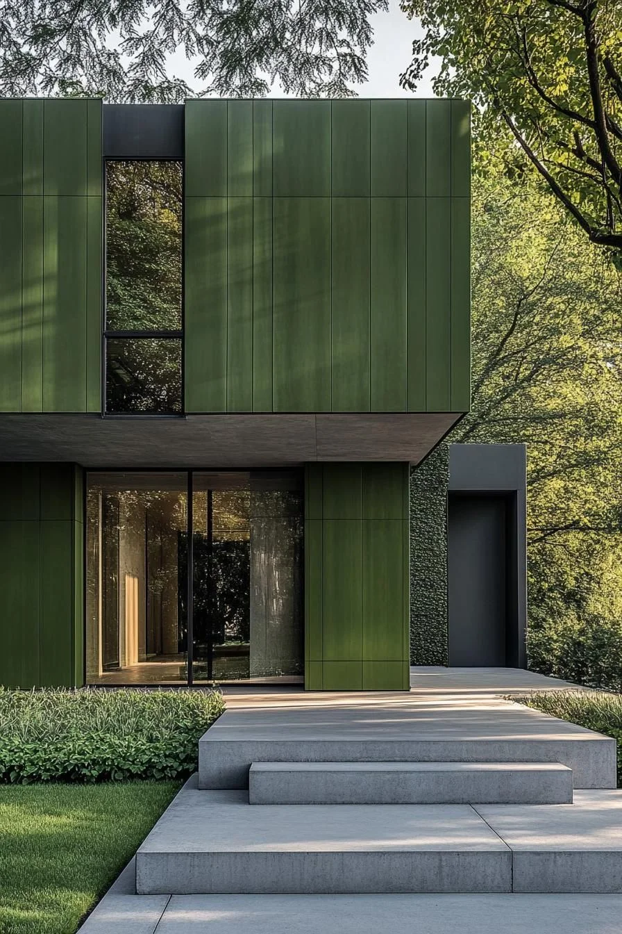 Green Facade with Bold Texture