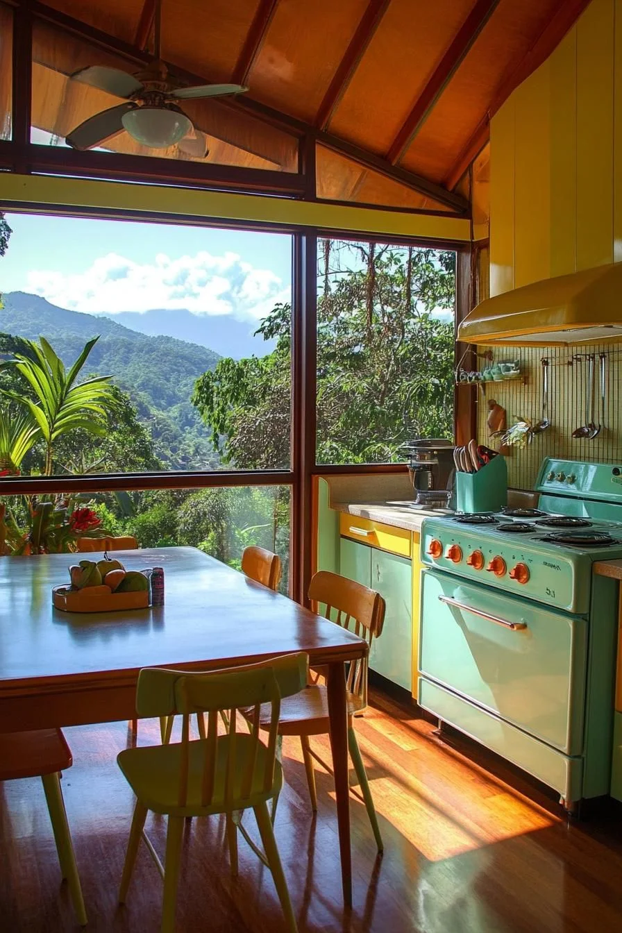 Retro Kitchens with Bold, Colorful Appliances