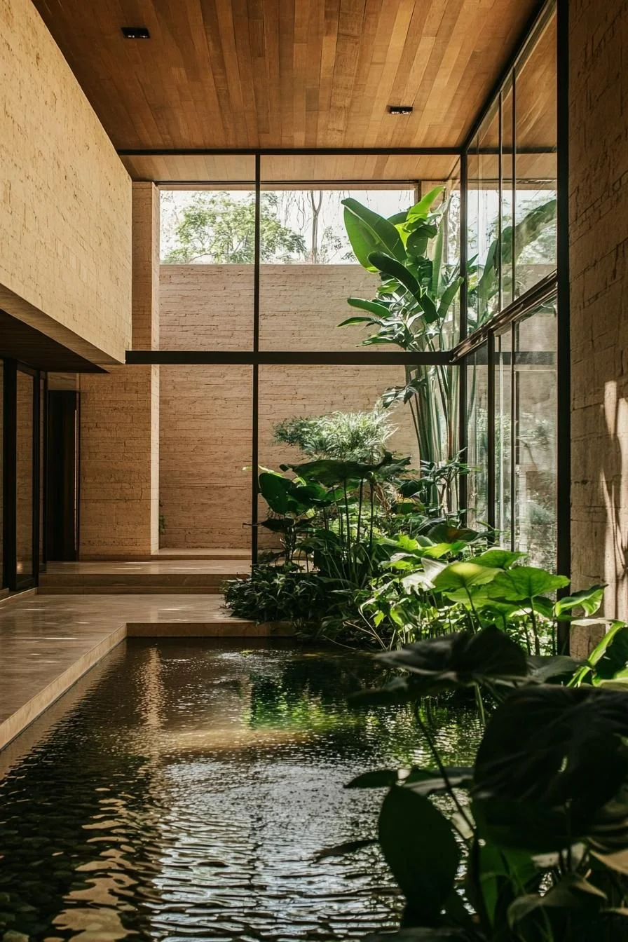Sunlit Splash: A Calm Indoor Water Spot