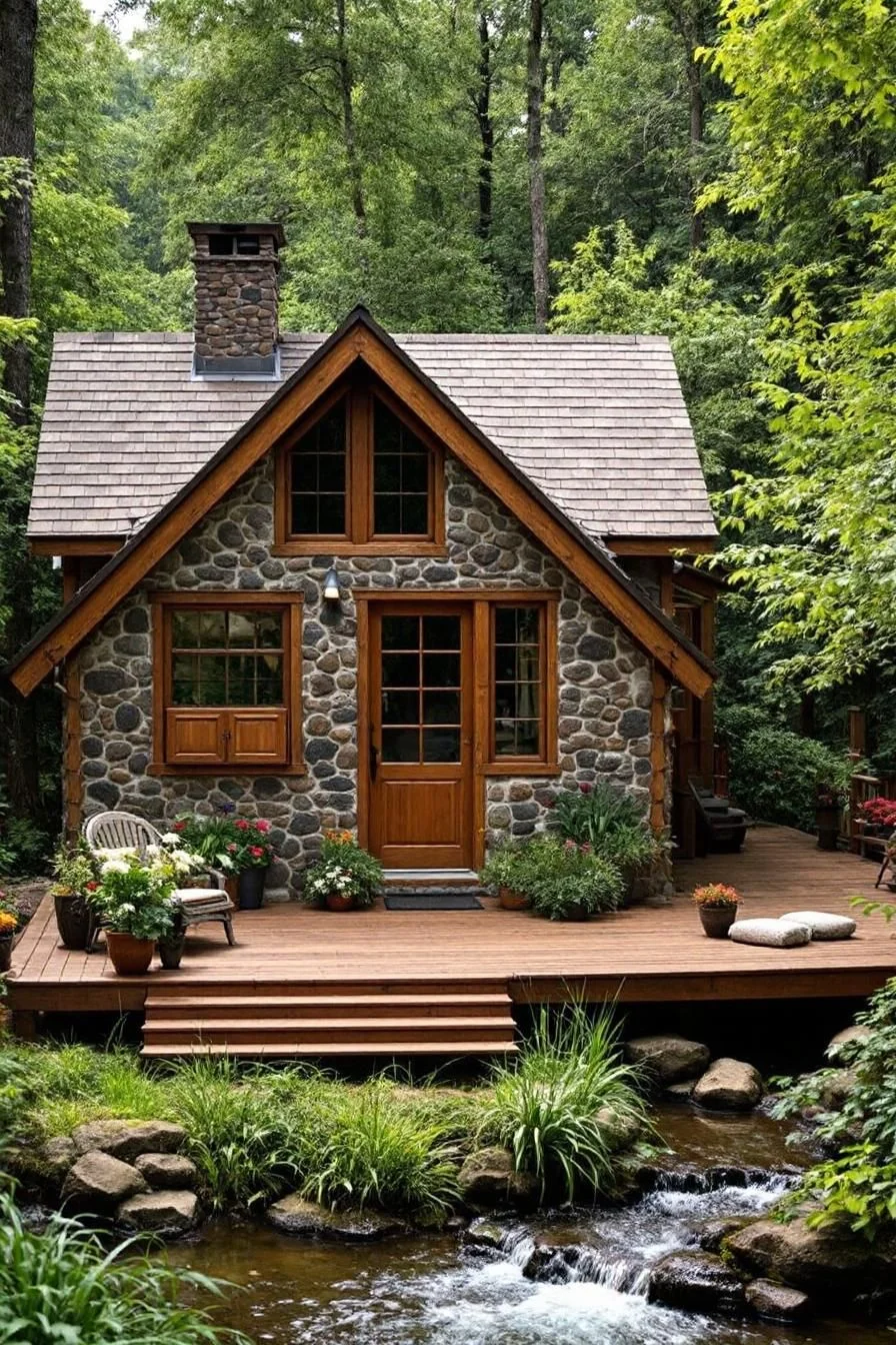 A Stone Cottage Beside the Stream