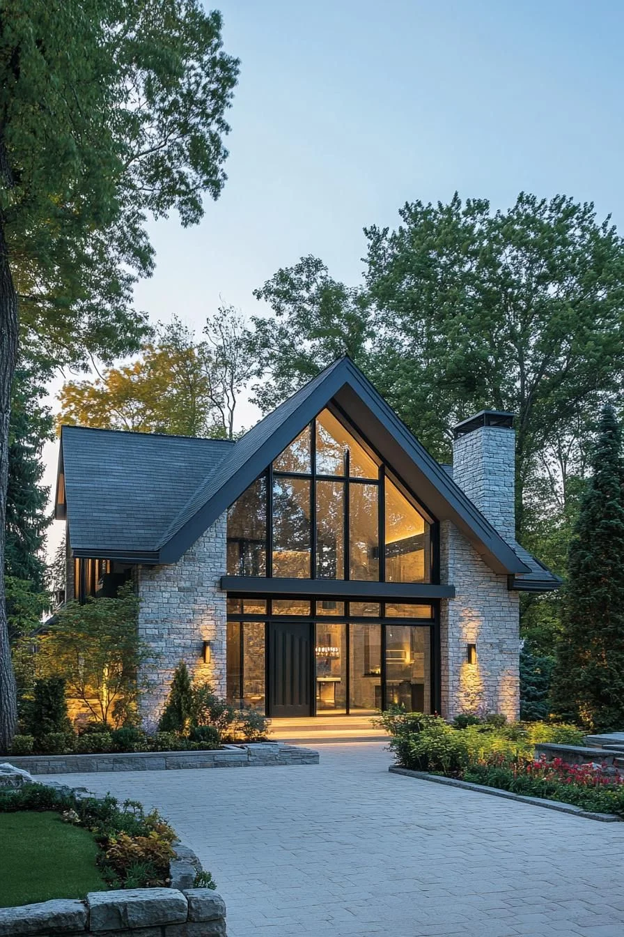 Stone Cottage with a Pointed Roofline