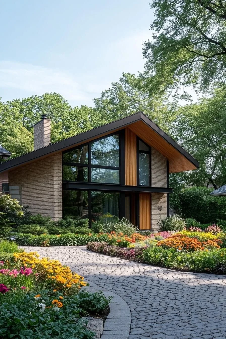 A-Frame Cottage Surrounded by Flowers
