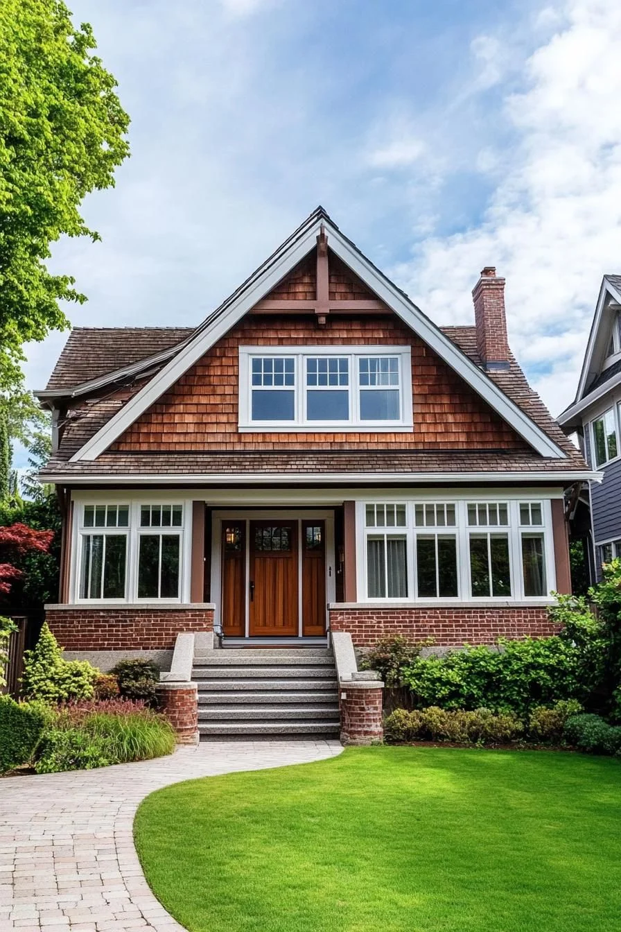 A Shingled Gable House by the Shore
