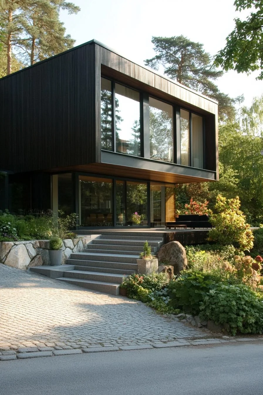 Stepped Facade Set in the Woodland
