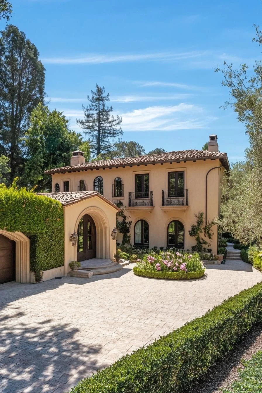 Tuscan Facade Framed by an Archway
