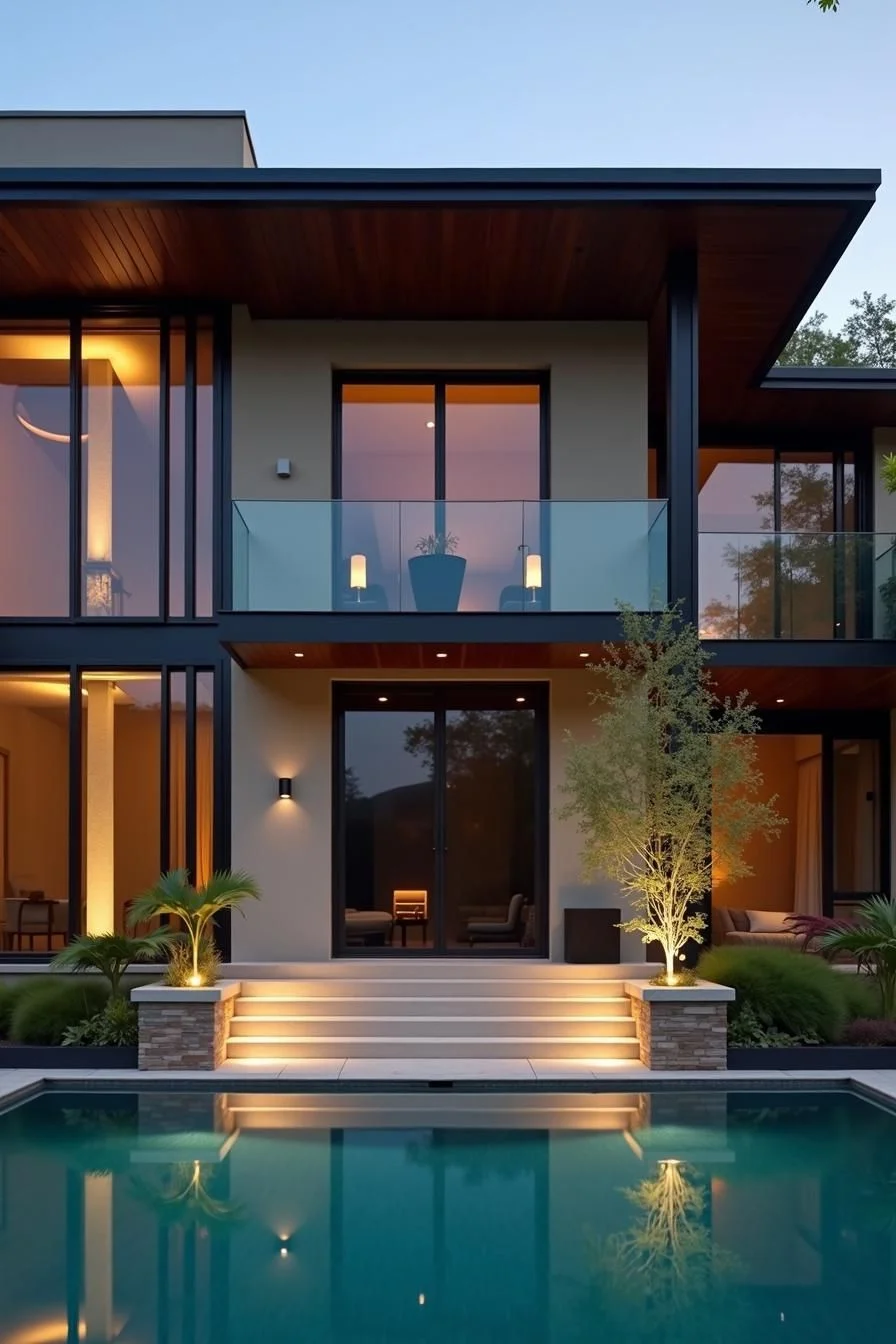 A Poolside Story in Moonlit Modernity