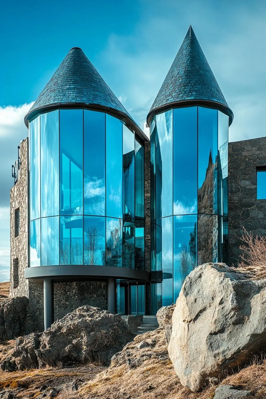 Glistening Glass and Stone Towers