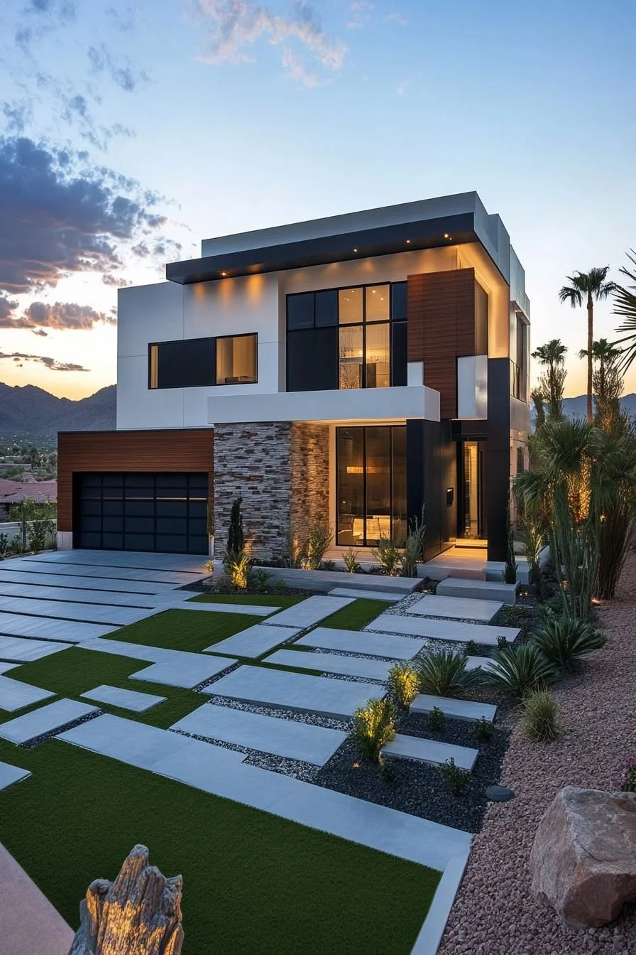 Modern Marvel of Straight Lines and Sunset Vibes
