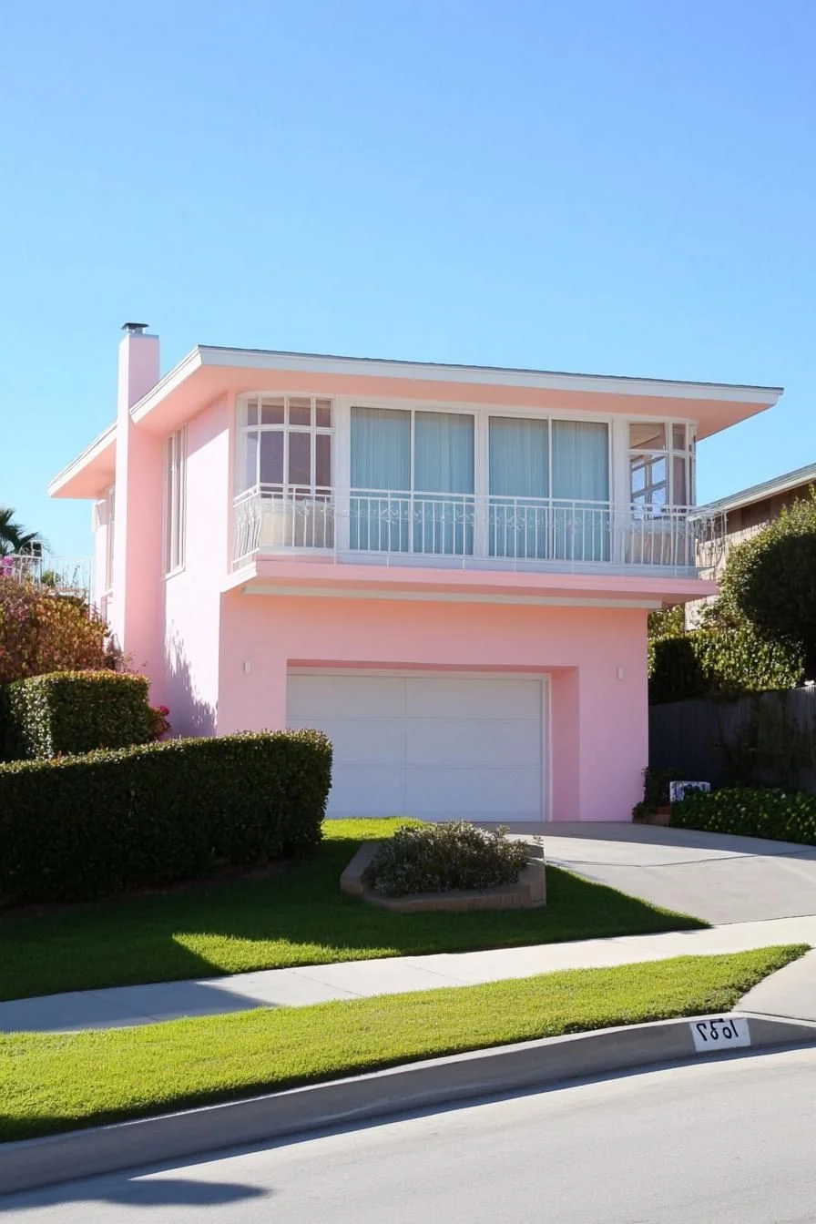 Pink Facade on a Sunny Street