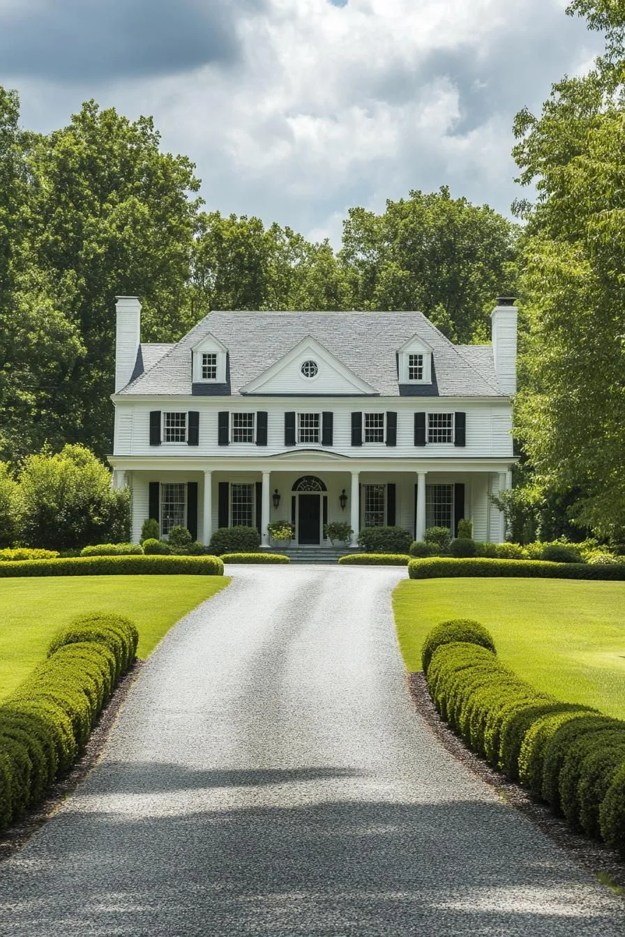 Elegant Colonial Manor Amidst Verdant Scenery