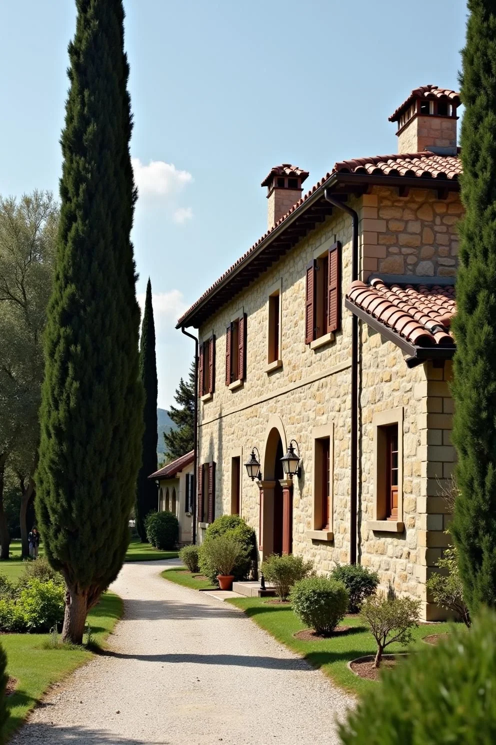 Historic Villa Along a Cypress-Lined Road