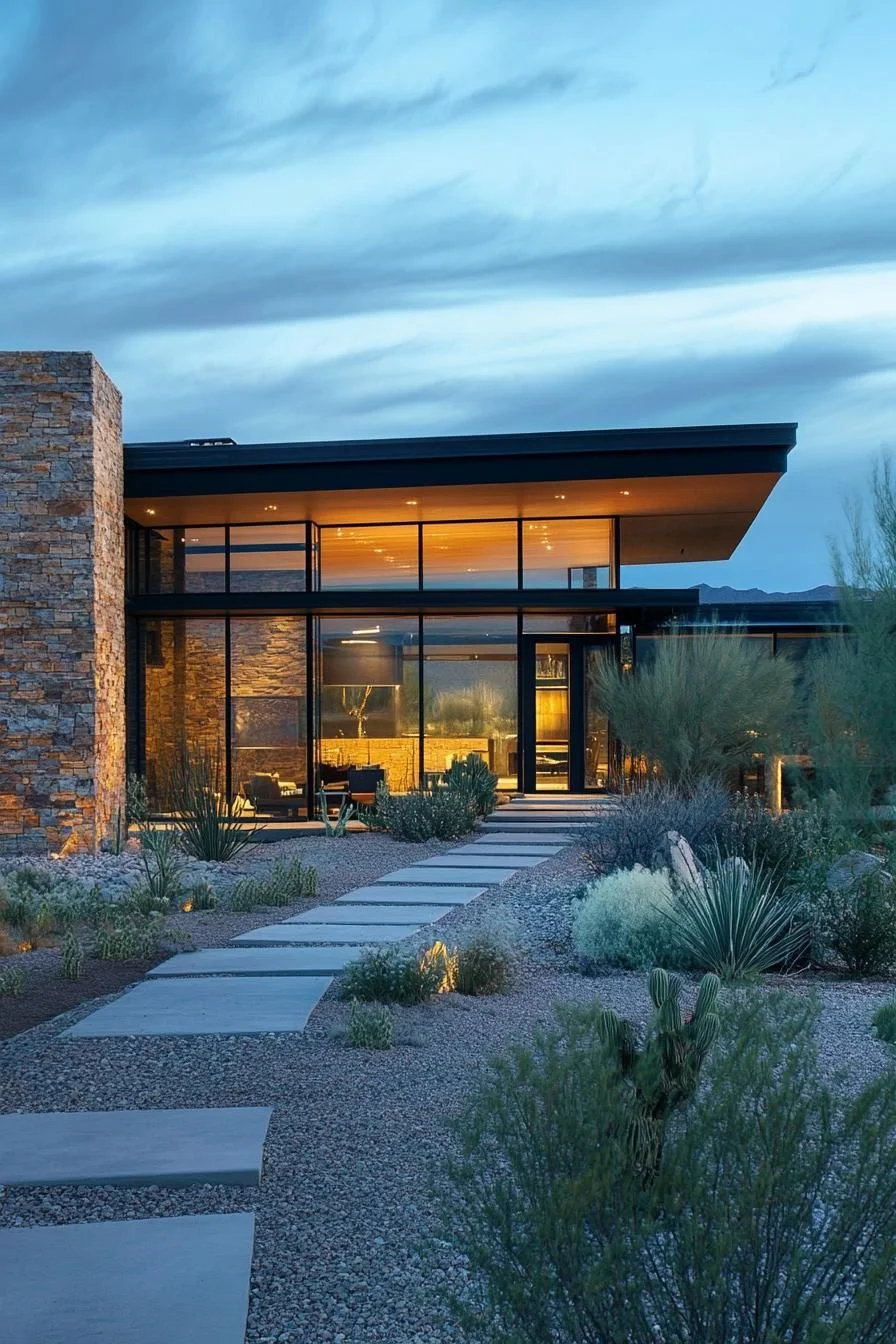 A Desert Home Built From Glass and Stone