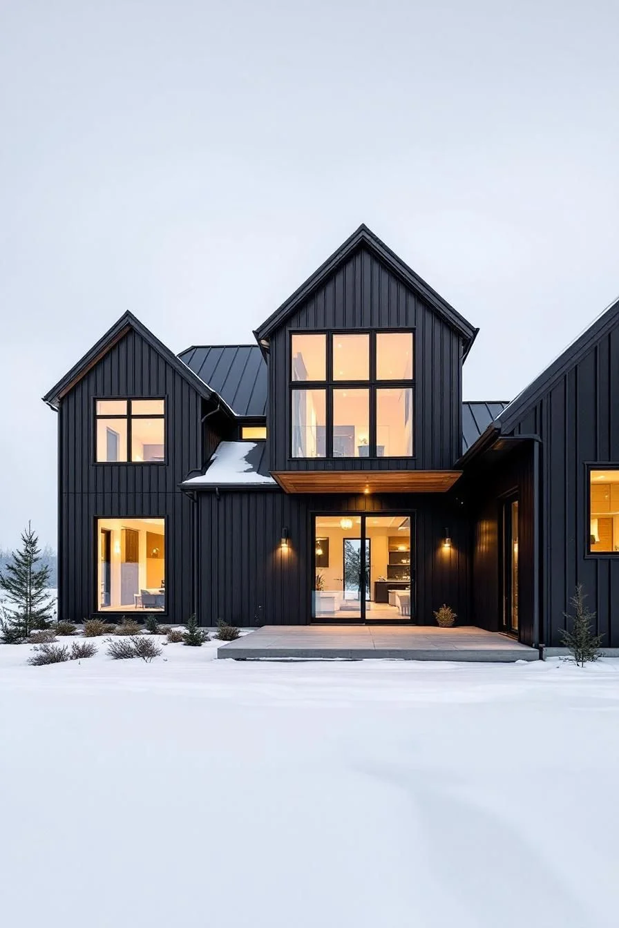 A Bold Black Barnhouse Farmhouse