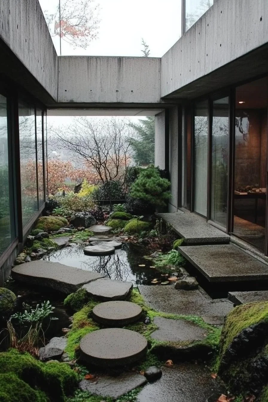 A Concrete Courtyard Built to Unwind In