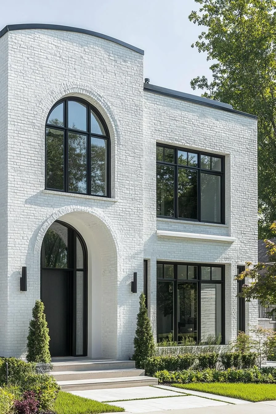 Bold Modern White Brick House