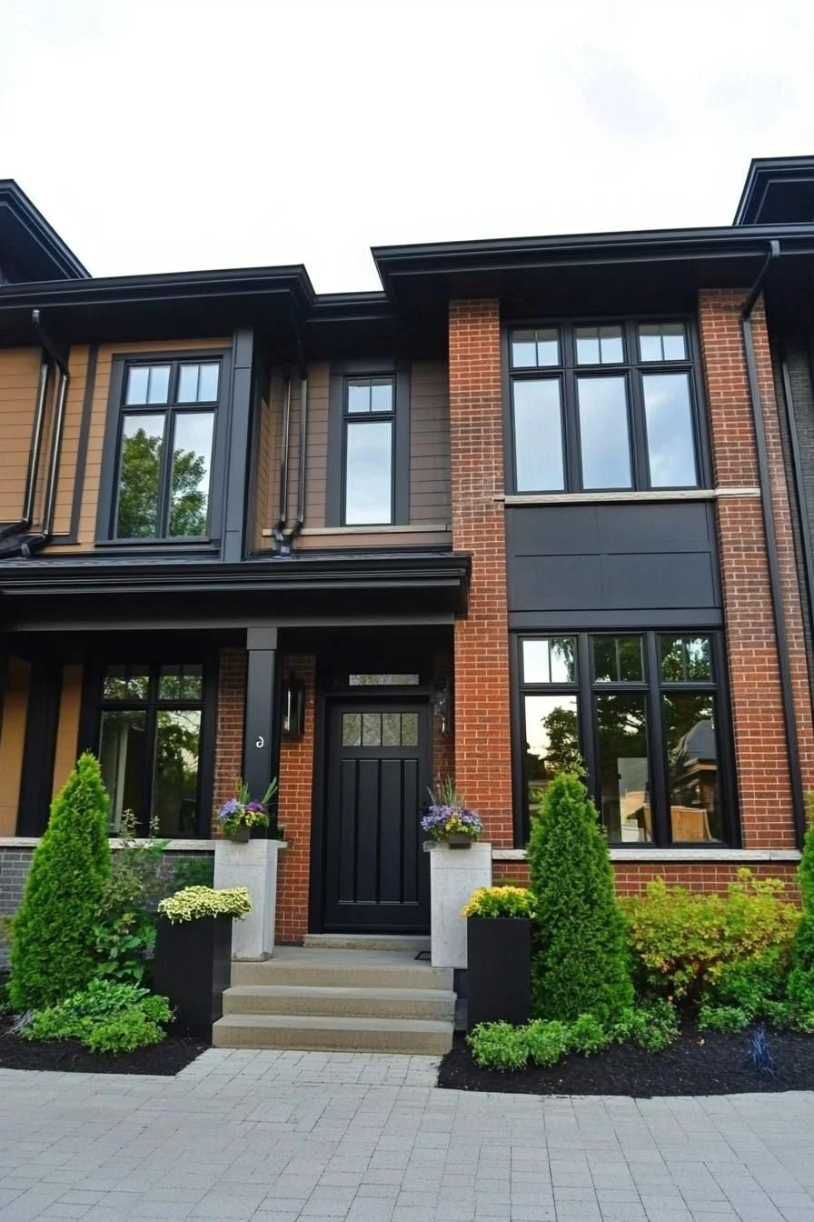 Brick And Block Design Around A Statement Door