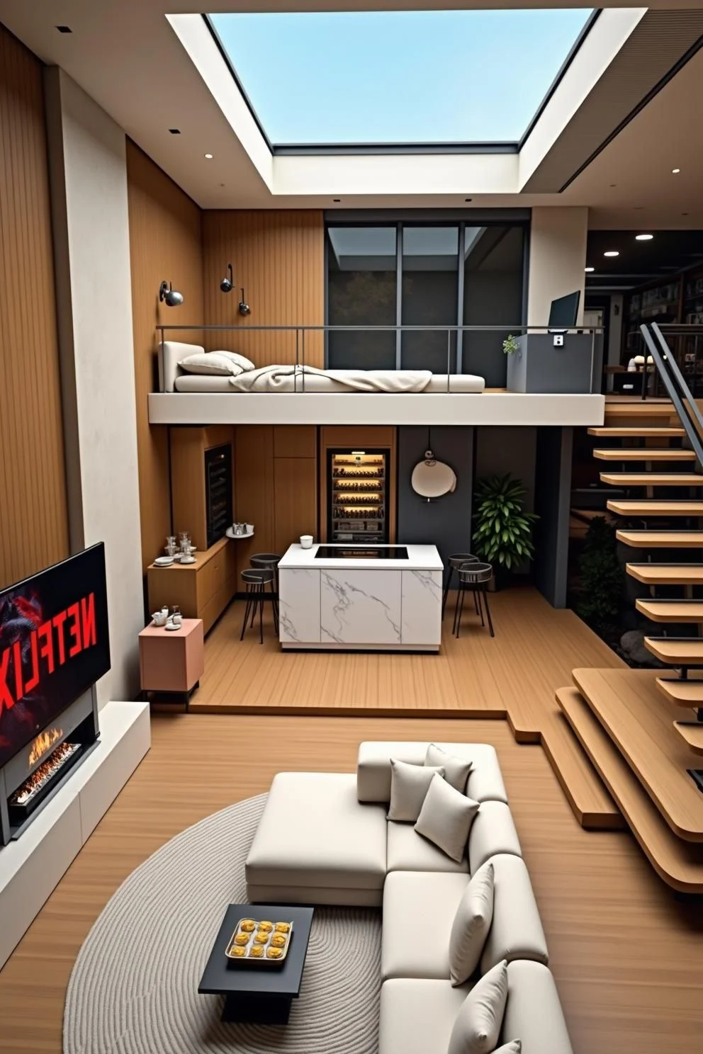 Modern Loft Design With Cozy Touches