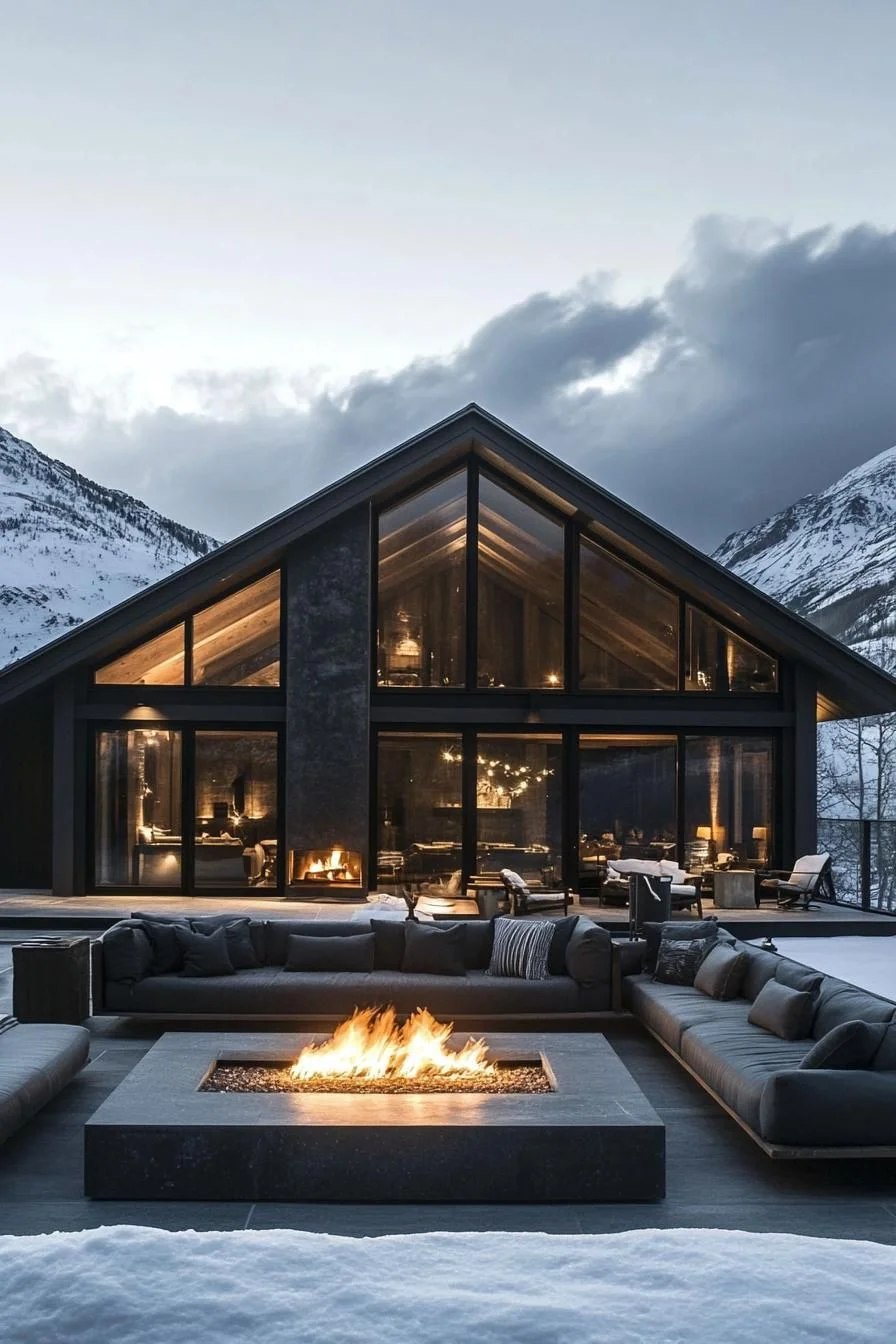 A Mountain Dream House With Warm Fireside Glow