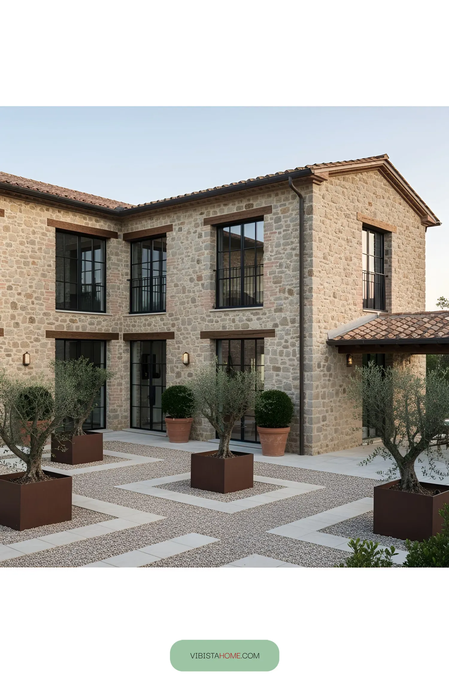 Stone-Clad Villa with Modern Flair