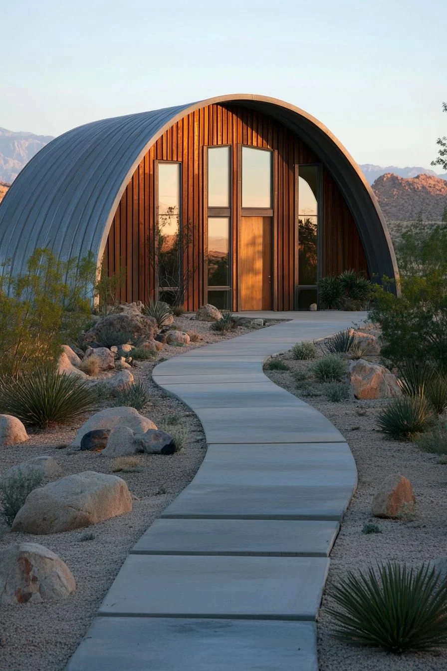 An Archway Dwelling Lit by Desert Sun