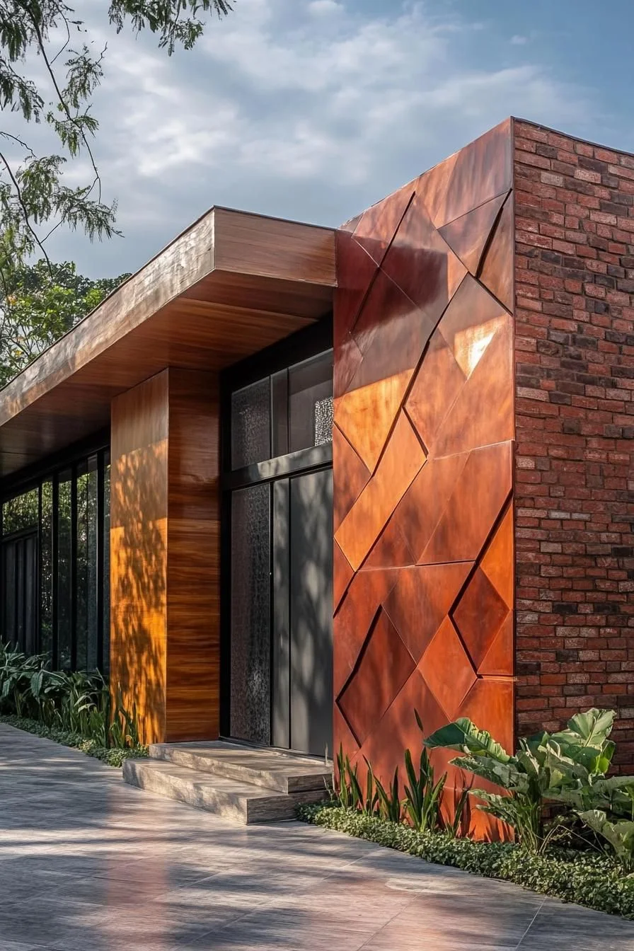 43) Brick Meets Copper in This Modern Design