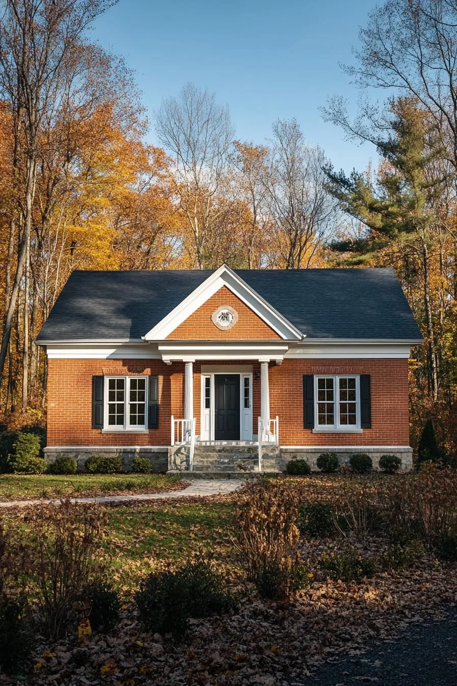 A Brick Home Nestled in the Forest