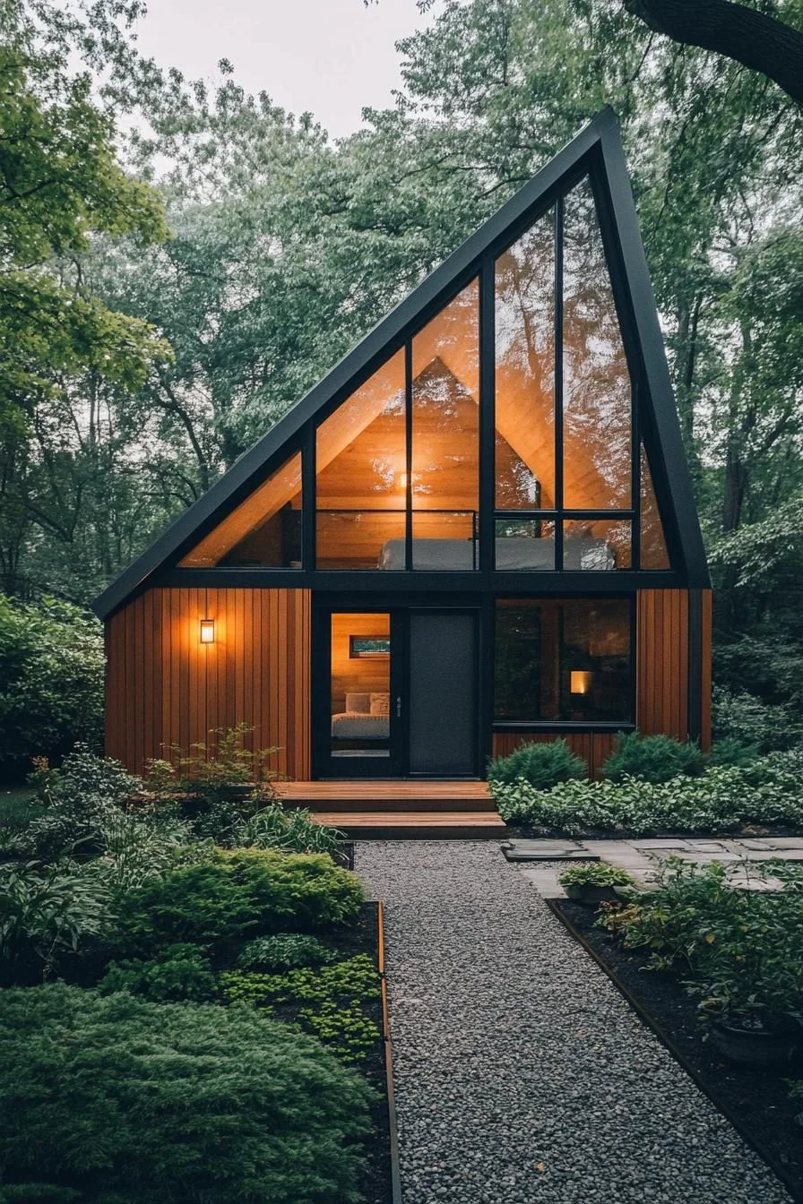 24) A Cozy A-Frame Gem in the Forest