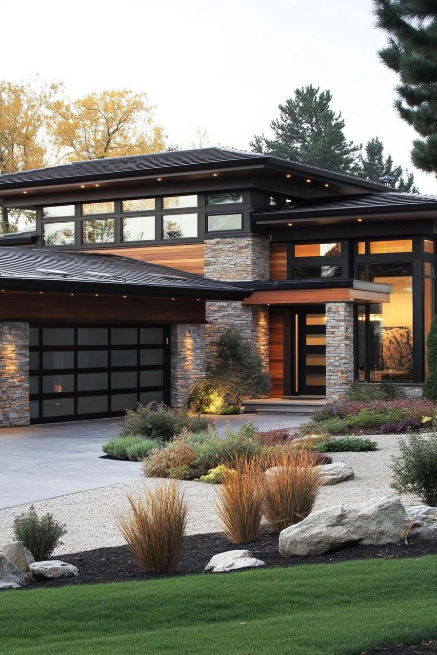 A Modern Home with a Rockin' Stone Facade