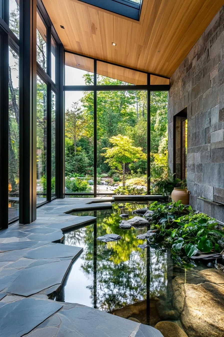 Tranquil Waterscape: A Natural Indoor Setting