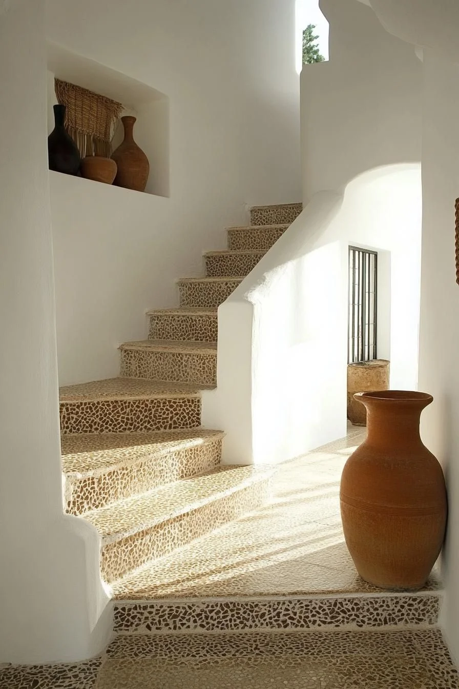 Rustic Elegance in a Spanish Staircase