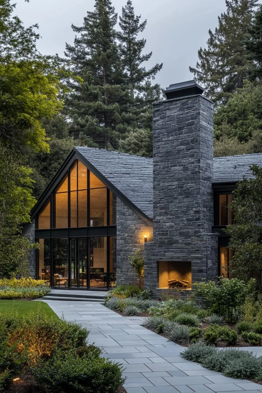 Stone Chateau with a Modern Chimney