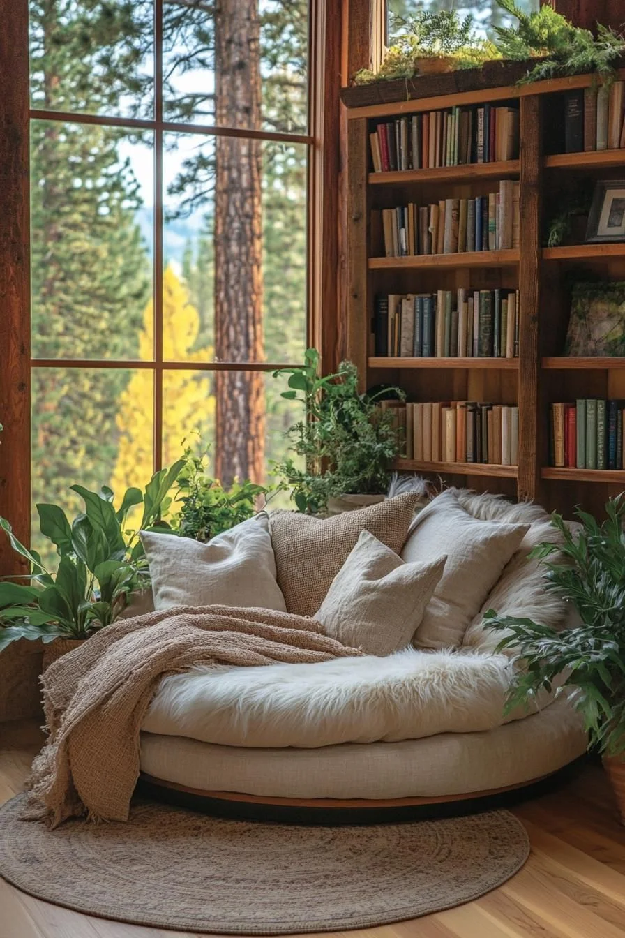 Literary Comfort Surrounded by Pine Trees