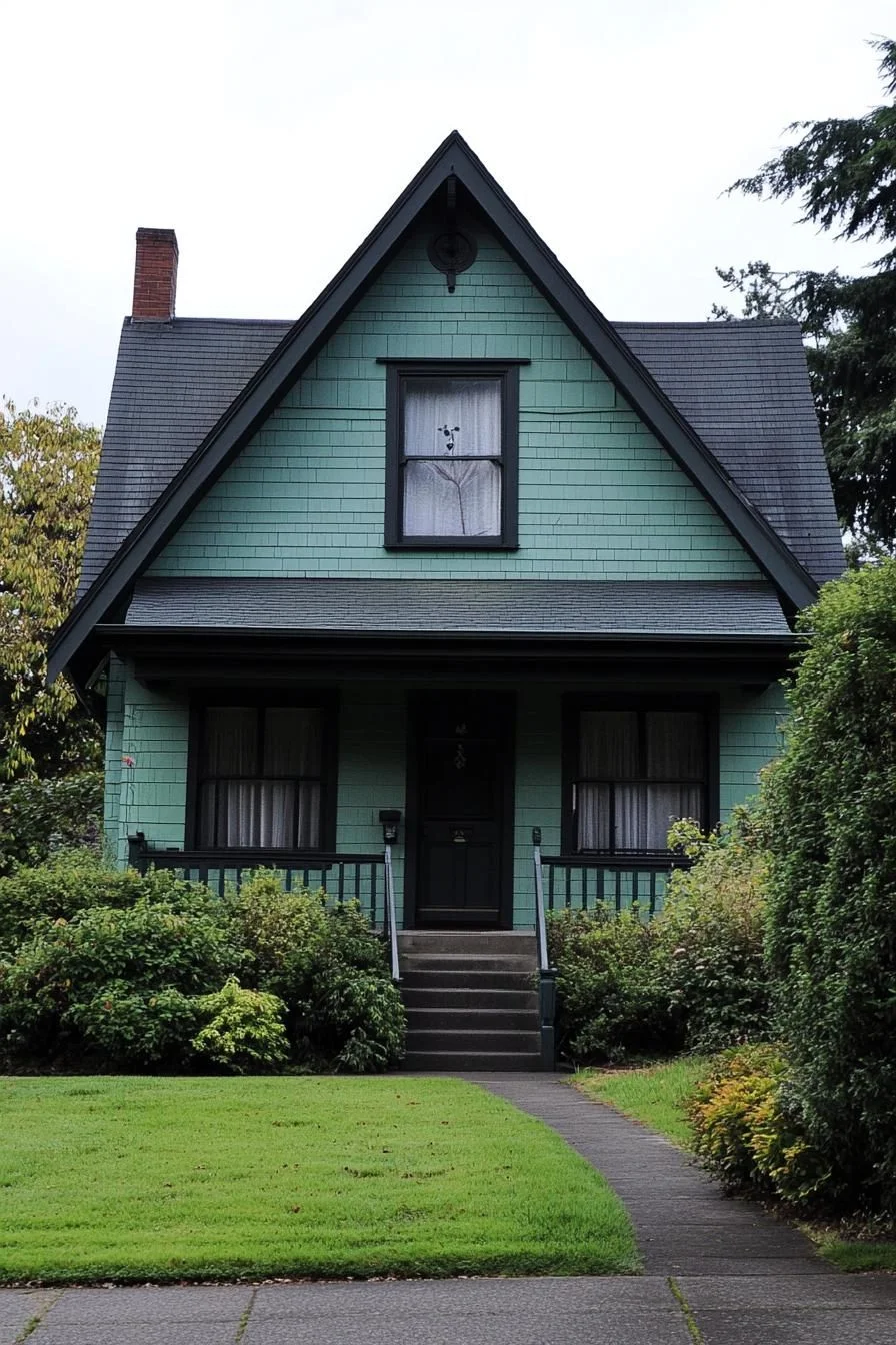 Mint Green Gabled House