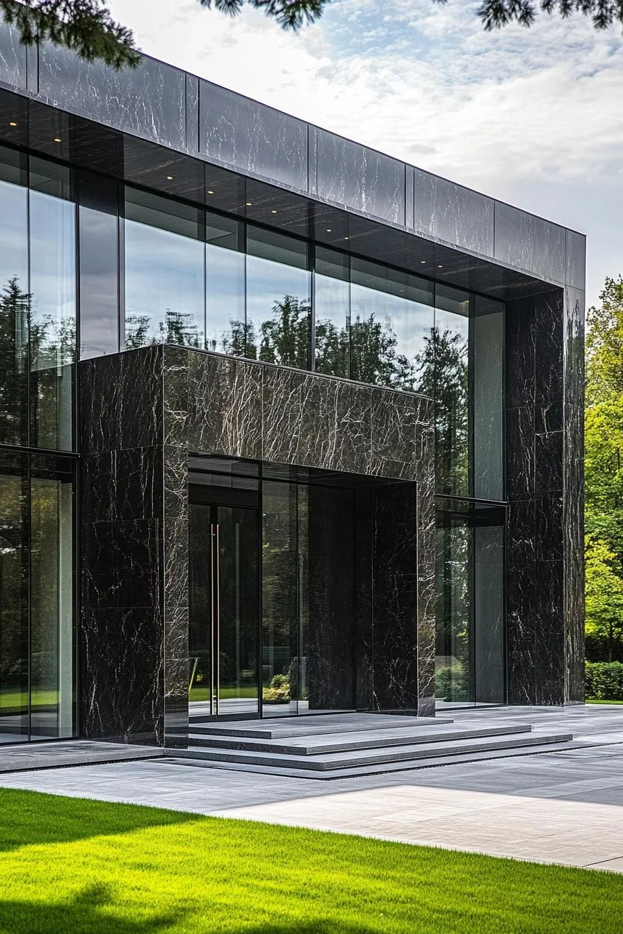 Slate-Toned Home Set in an Open Meadow