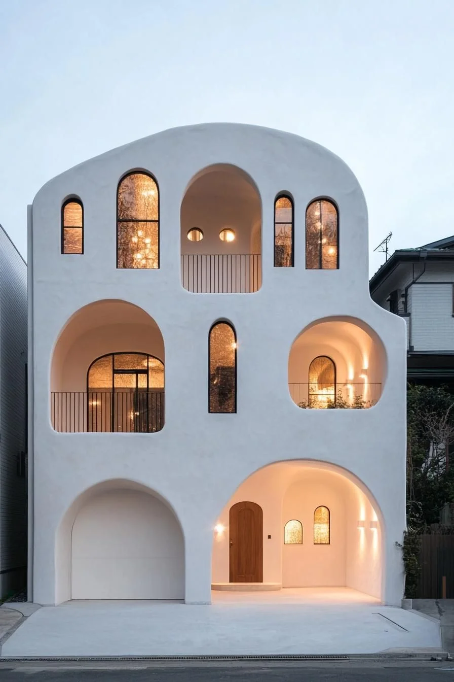 A White Arched House With Fairy Tale Charm