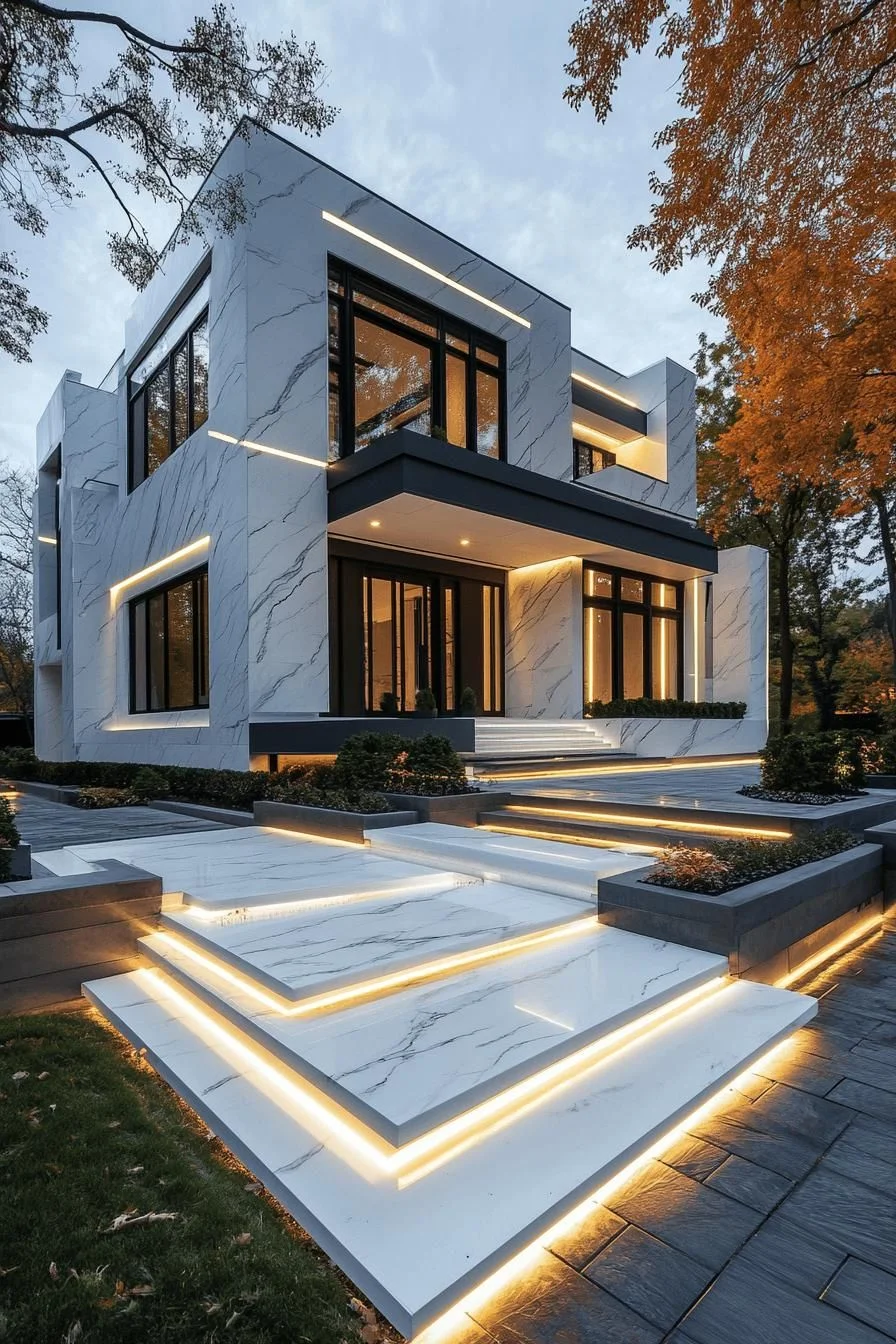 Glowing Steps and Minimalist Lines