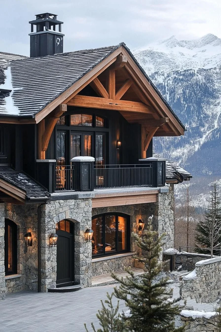 Wooden Beams Paired With Stone Accents - photo 2