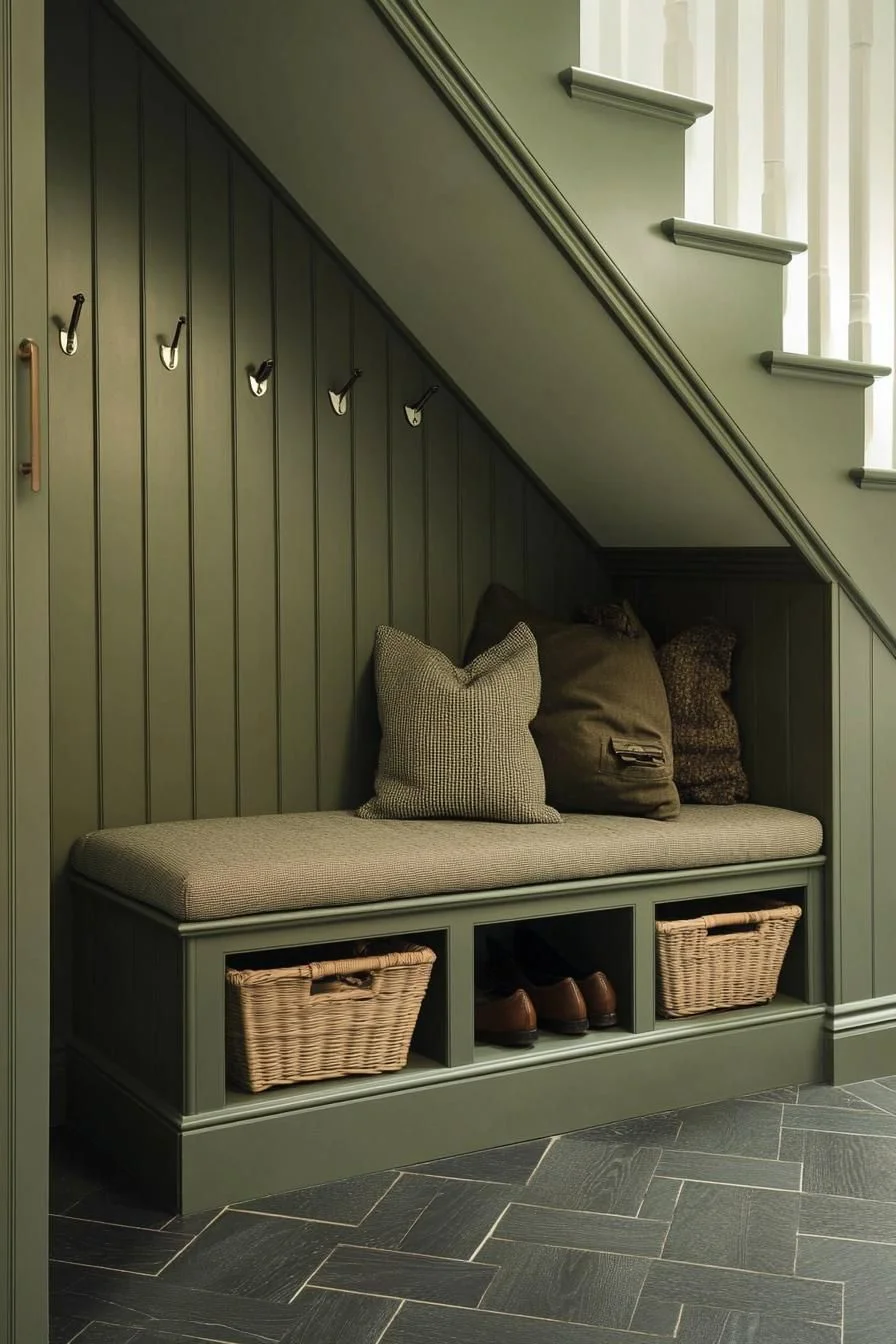 Green Nook Under the Stairs