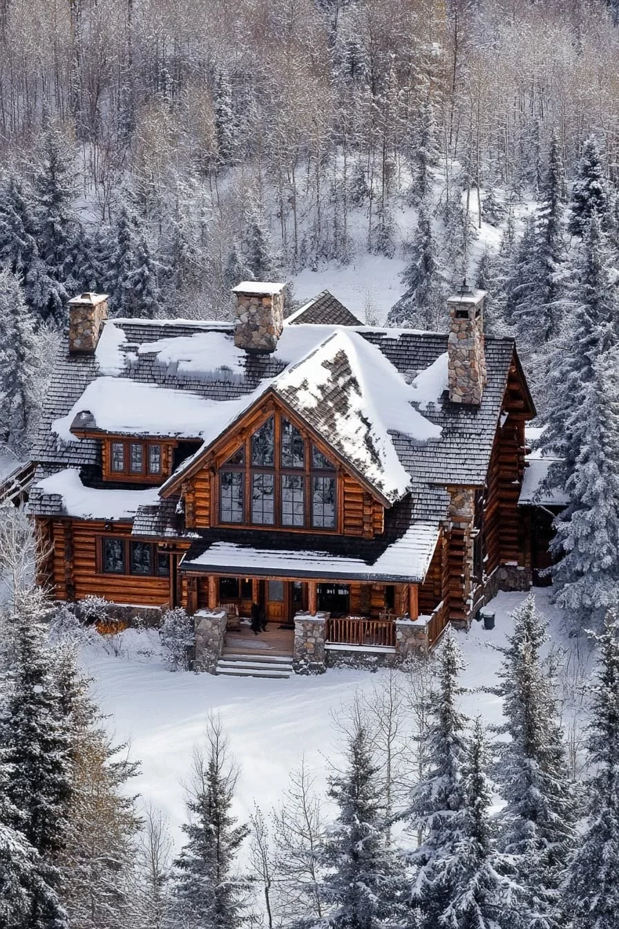 Majestic Timber Chalet in a Snowy Haven