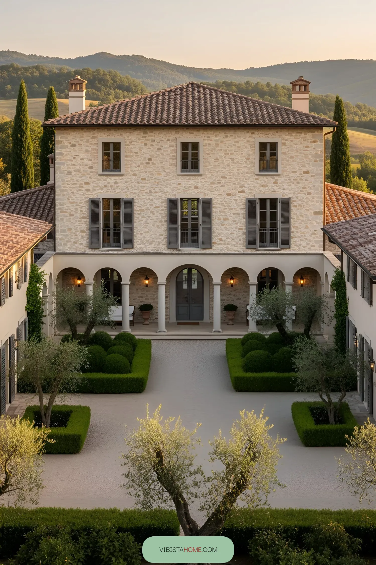 Stone Villa Set Among Rolling Hills