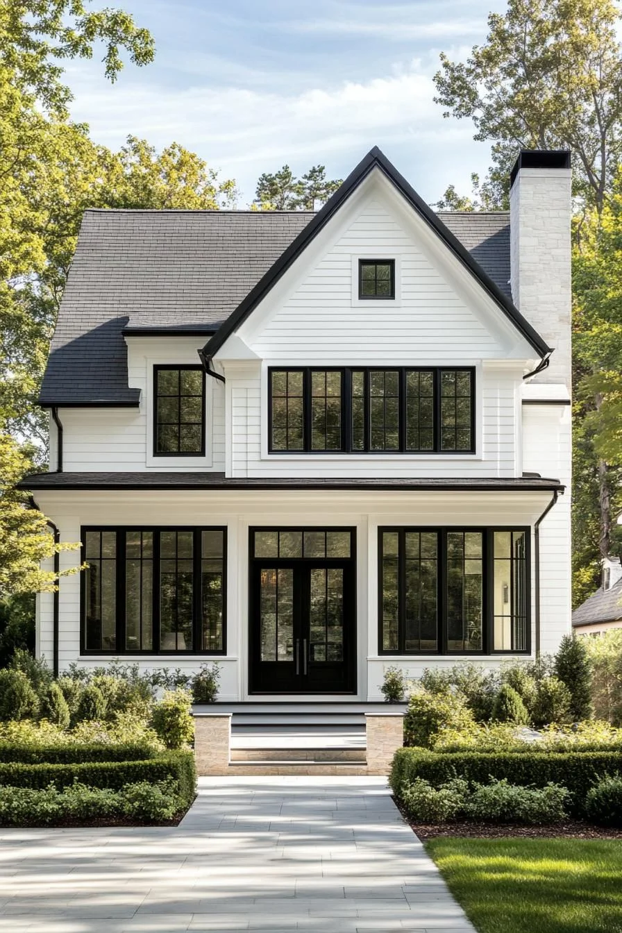 29) Ivory Home With Obsidian Accents