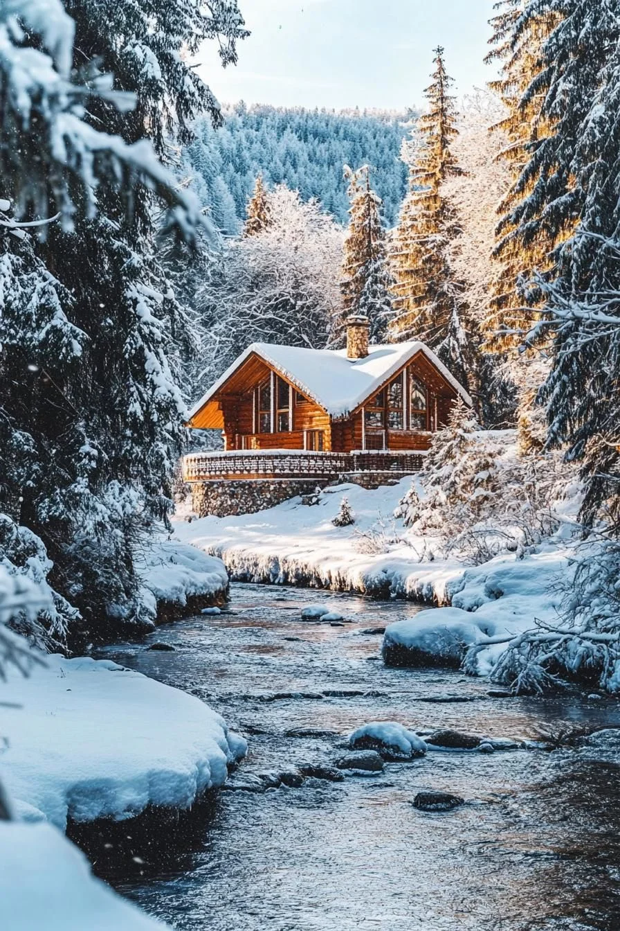 A Cabin Resting In Snowy Quiet