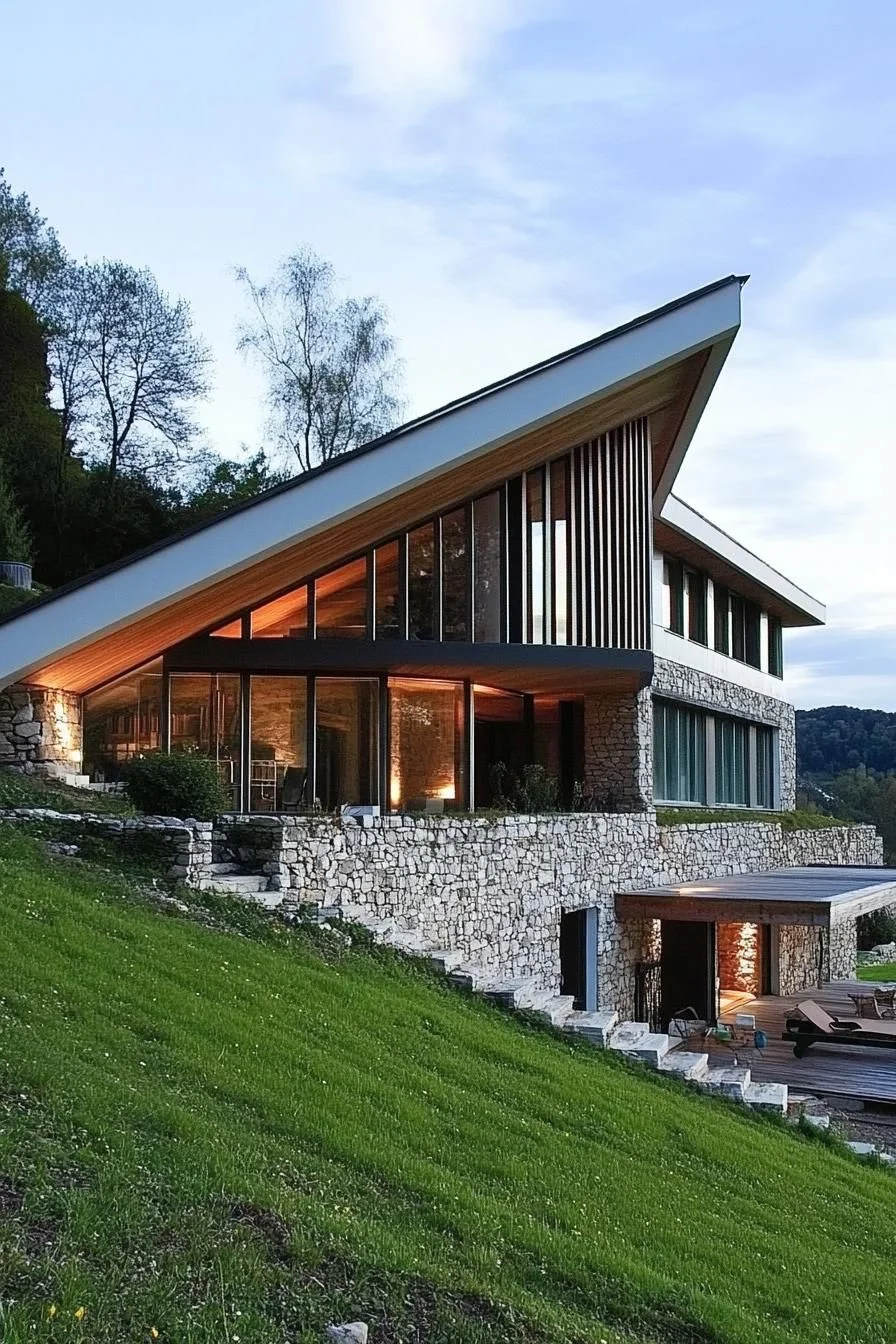 Sleek Sloped Modern Residence