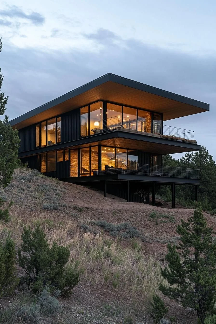 A Luminous Leaner Lit Up on the Cliffside