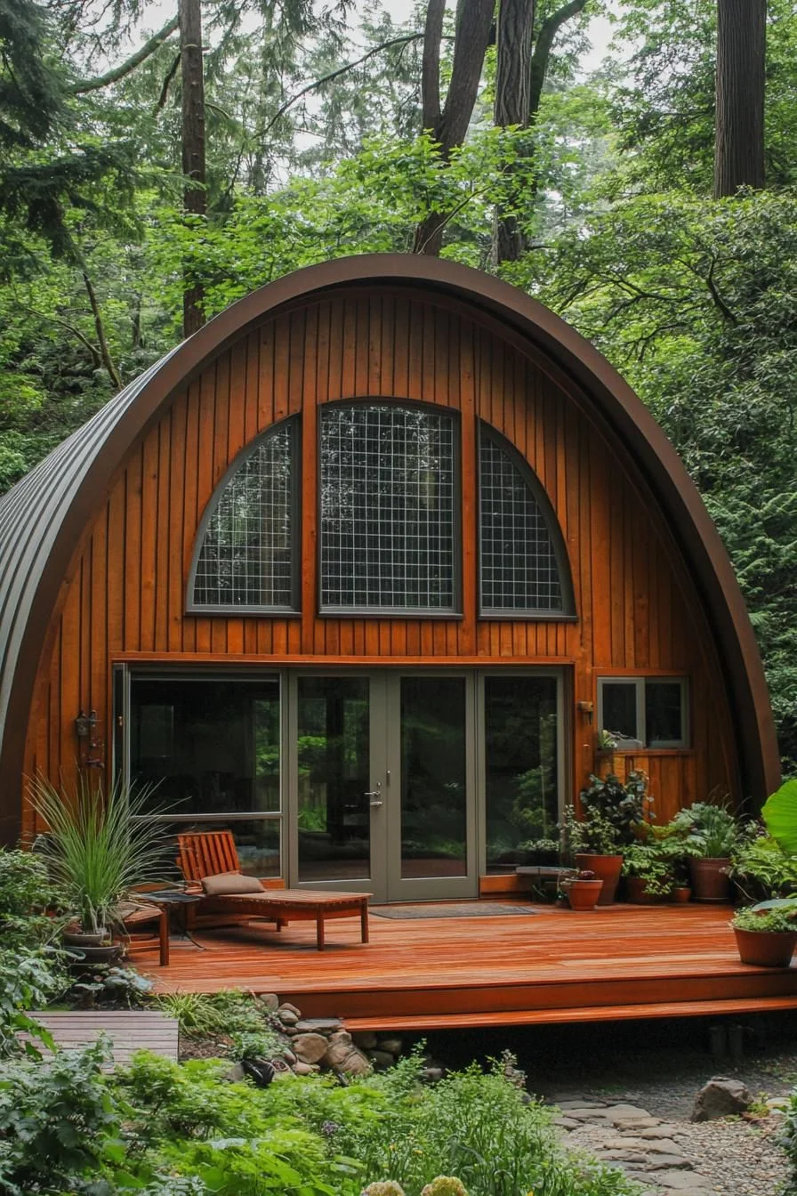 A Curved Cottage Set Deep in the Forest