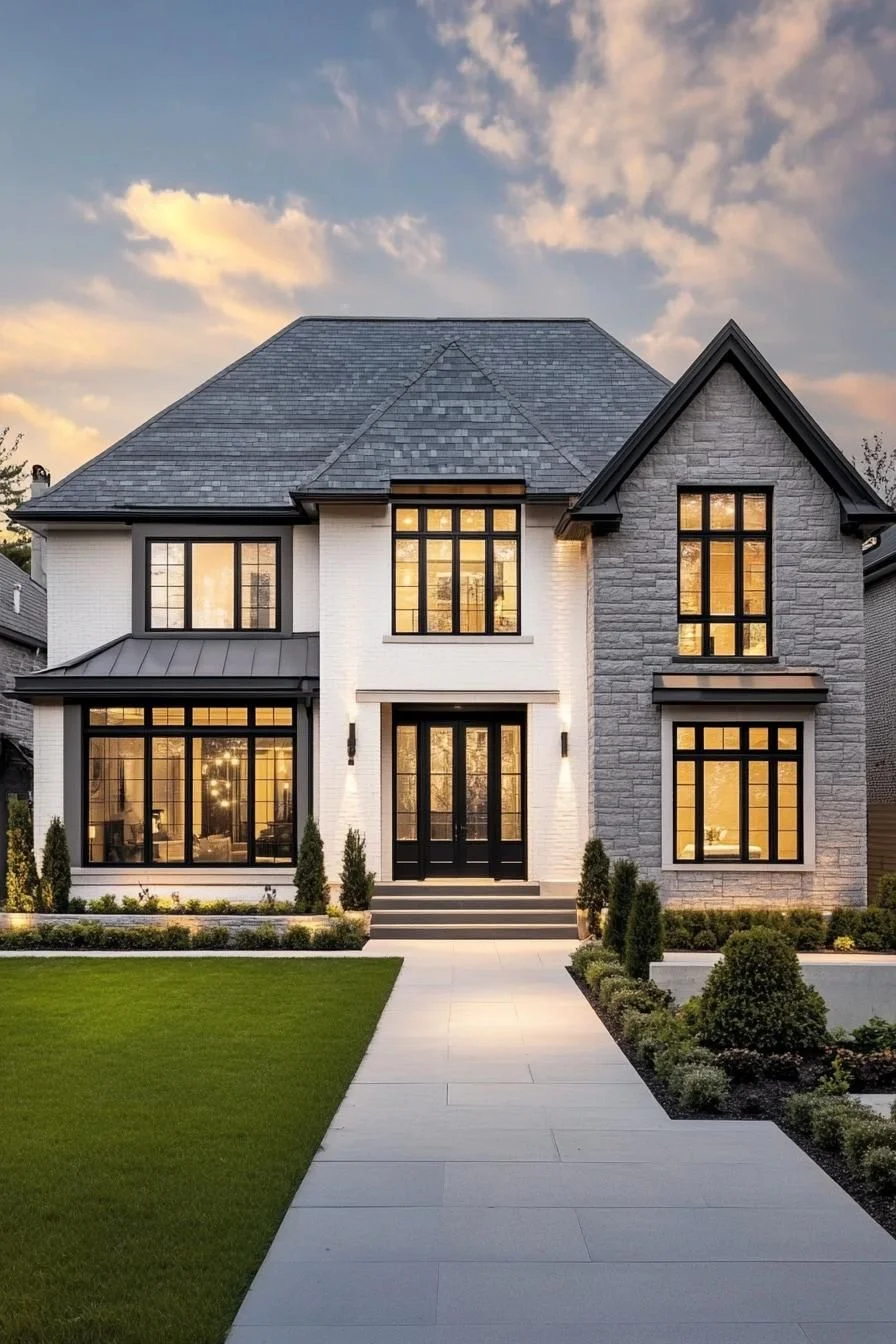 A Suburban Home in Twilight Hues
