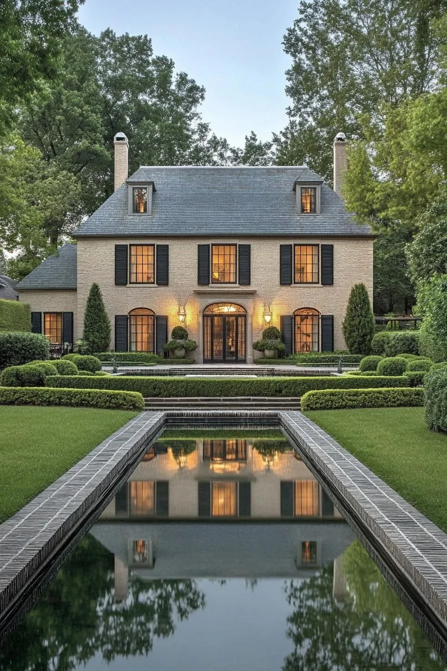 A Splendid Chateau by the Reflective Pool