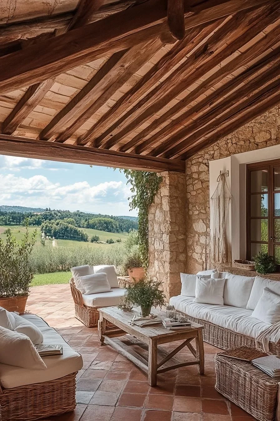 Rustic Charm: A Cozy Stone Terrace